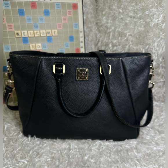 Dooney and Bourke Black Pebbled Leather Tote - Picture 1 of 9